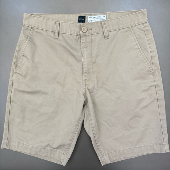 RVCA Other - RVCA Men’s Tan Weekender Chino Flat Front Classic Style Shorts - Size 32